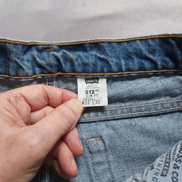 Levi's 512 Slim Fit Tapered Leg Mens Jeans Blue 33x32 - Picture 4 of 5